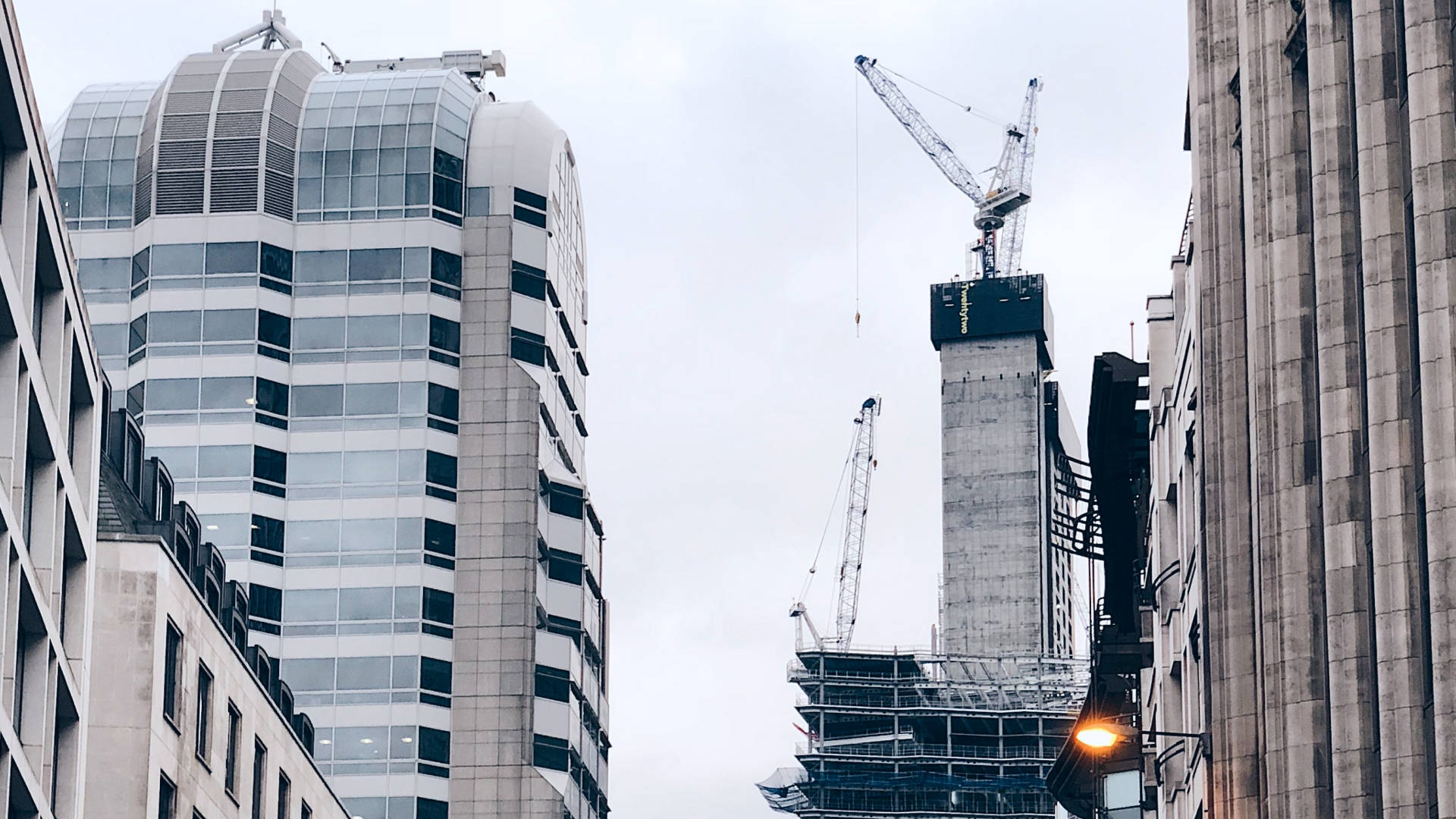 Low angle image of construction in London